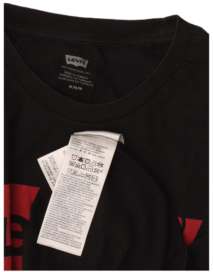 Levi's Womens Graphic T-Shirt Top UK 14 Medium Black Cotton