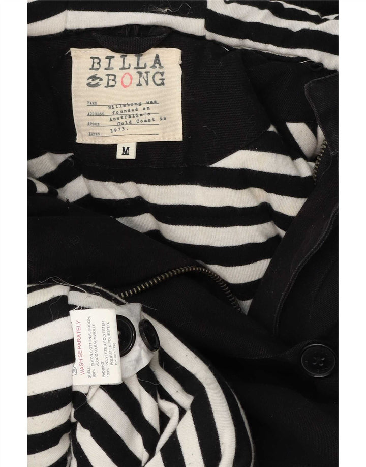 Billabong Womens Hooded Parka Jacket UK 14 Medium Black Cotton