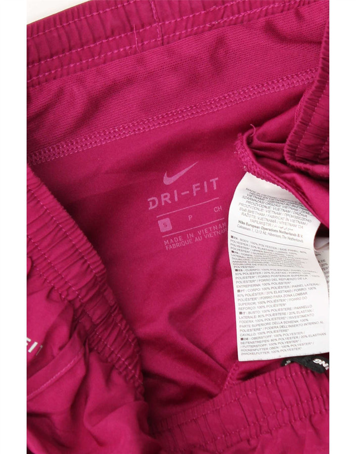 Nike Womens Dri Fit Sport Shorts UK 10 Small Pink Polyester