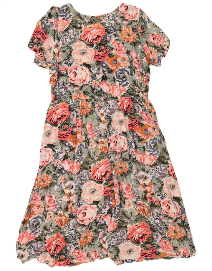 RAGAZZA Womens Oversized A-Line Dress UK 14 Medium Multicoloured Floral