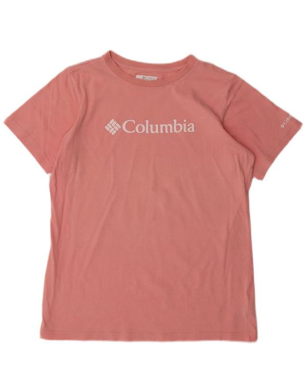 Columbia Girls Graphic T-Shirt Top 15-16 Years XL Pink Cotton