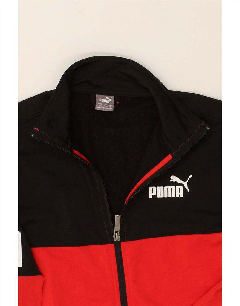 PUMA Boys Graphic Tracksuit Top Jacket 13-14 Years Red Colourblock | Vintage Puma | Thrift | Second-Hand Puma | Used Clothing | Messina Hembry 