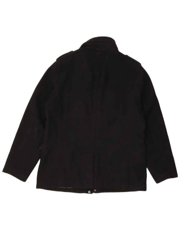 Ben Sherman Mens Utility Jacket UK 40 Large Black Wool