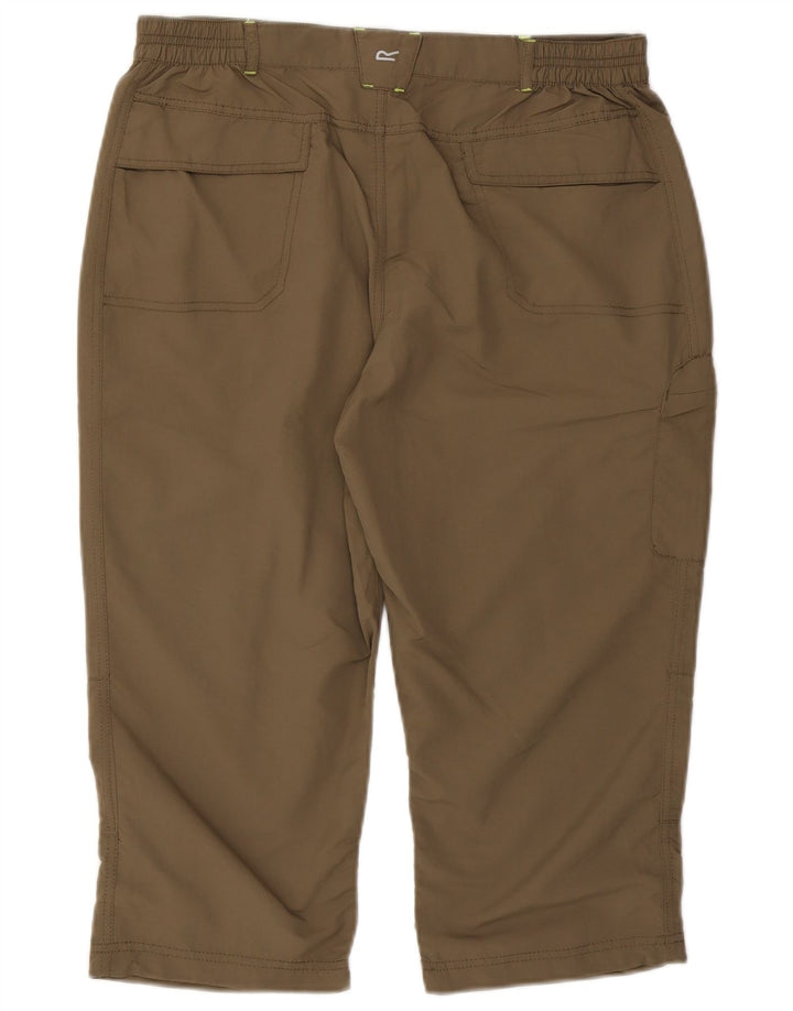 Regatta Womens Capri Trousers UK 14 Large W32 L19 Khaki Polyester