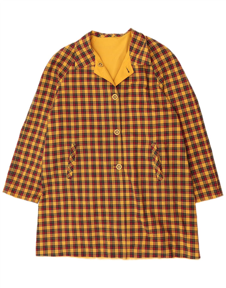 NINO Womens Reversible Overcoat IT 46 Large Yellow Polyester