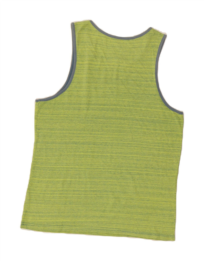 VANS Mens Vest Top Medium Green Striped Cotton Vintage Vans and Second-Hand Vans from Messina Hembry 