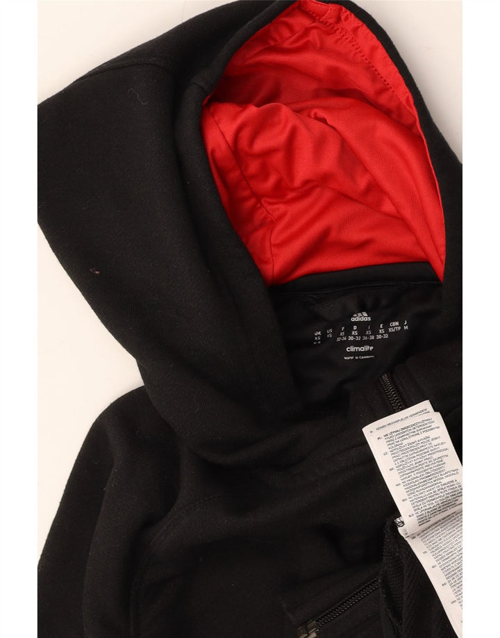 ADIDAS Womens Climalite Zip Hoodie Sweater UK 4/6 XS Black Polyester