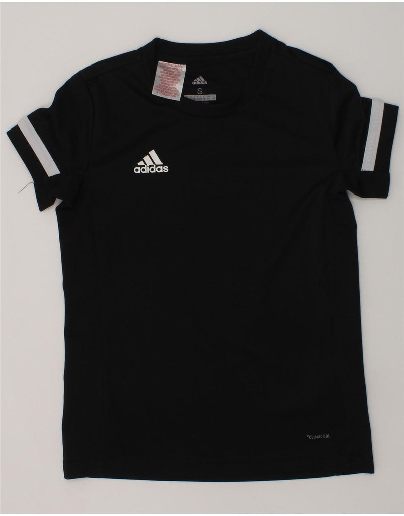 ADIDAS Boys Climacool T-Shirt Top 9-10 Years Small Black Polyester | Vintage Adidas | Thrift | Second-Hand Adidas | Used Clothing | Messina Hembry 