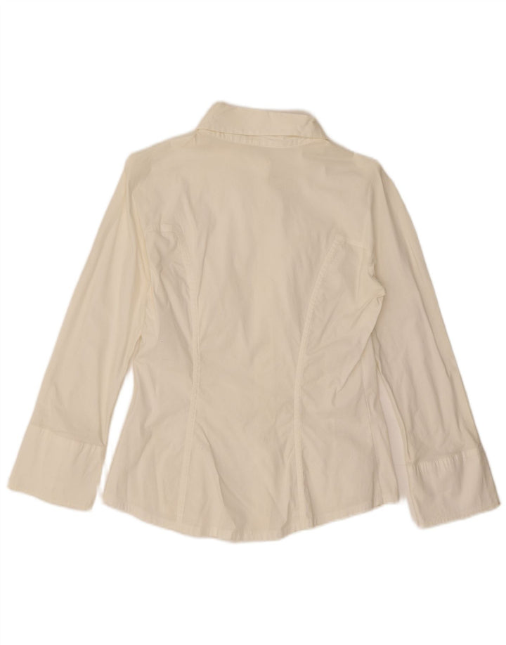 Benetton Womens Shirt UK 10 Small White Cotton