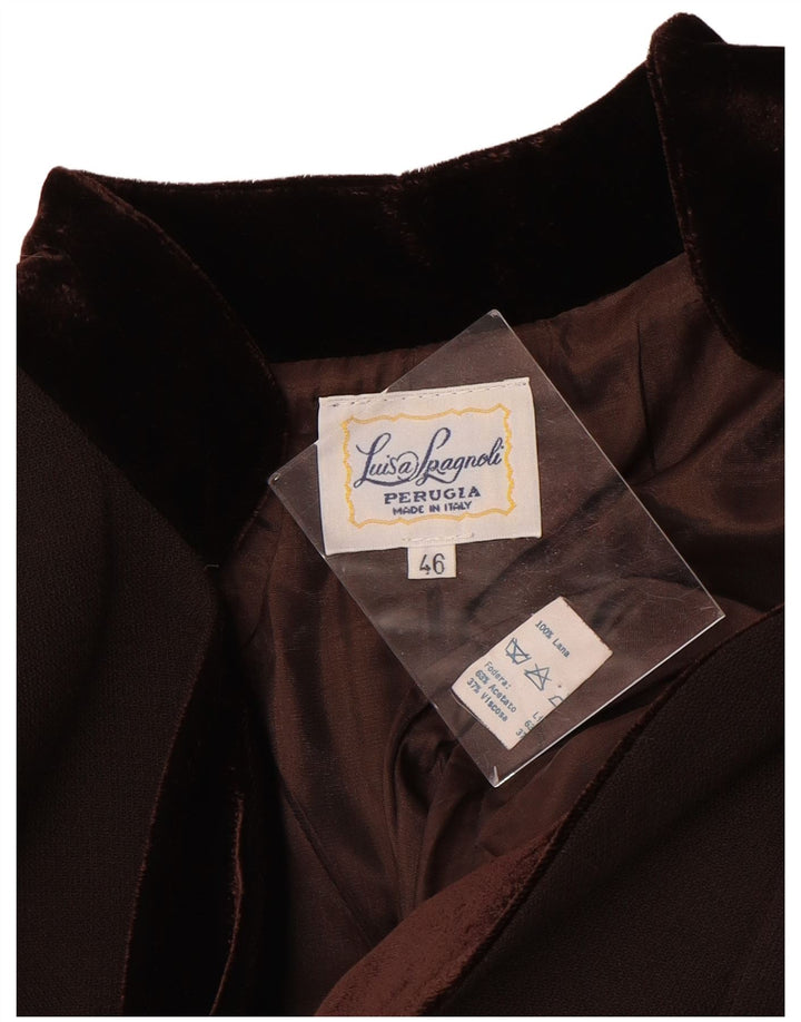 Luisa Spagnoli Womens Overcoat IT 46 Large Brown Wool