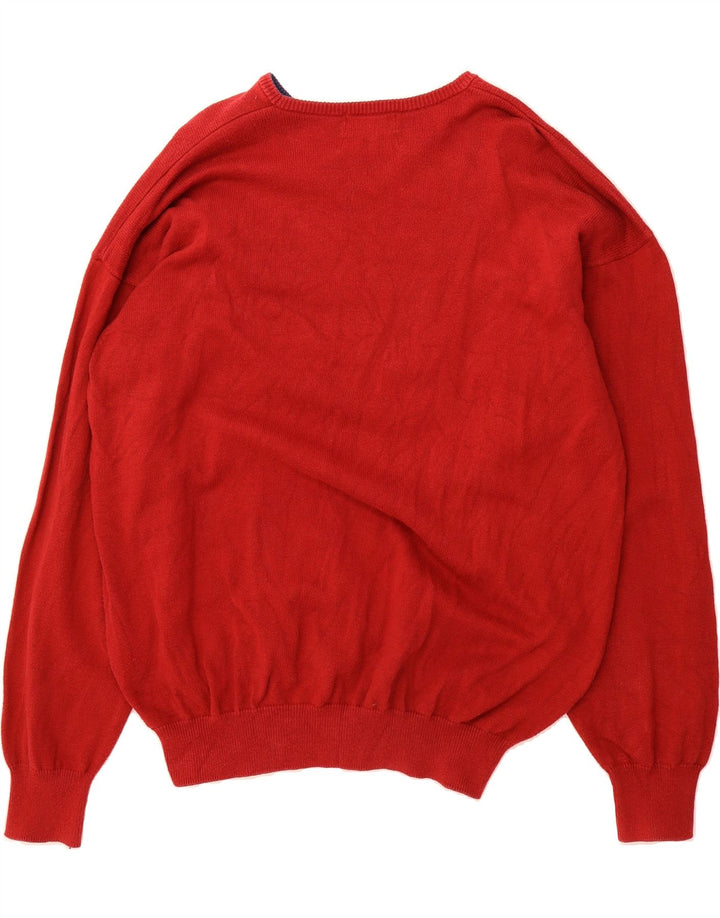 BARBOUR Mens Crew Neck Jumper Sweater Large Burgundy Cotton Vintage Barbour and Second-Hand Barbour from Messina Hembry 