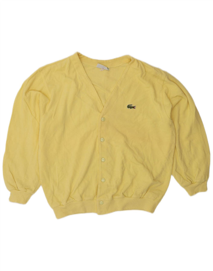 Lacoste Mens Tracksuit Top Jacket Size 3 Small Yellow Cotton