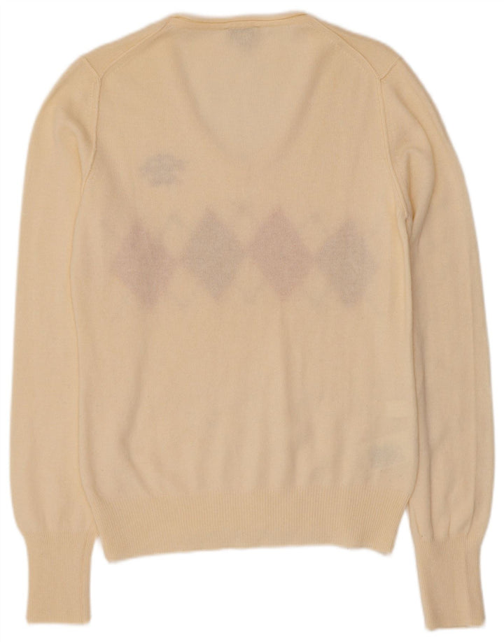 Henry Cottons Womens V-Neck Jumper Sweater IT 46 Large Off White