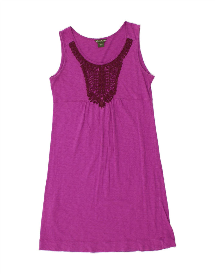 EDDIE BAUER Womens Sleeveless Basic Dress UK 12 Medium Purple Cotton Vintage Eddie Bauer and Second-Hand Eddie Bauer from Messina Hembry 