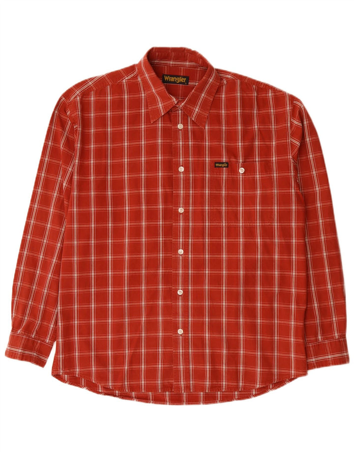 WRANGLER Mens Shirt Large Red Check Cotton