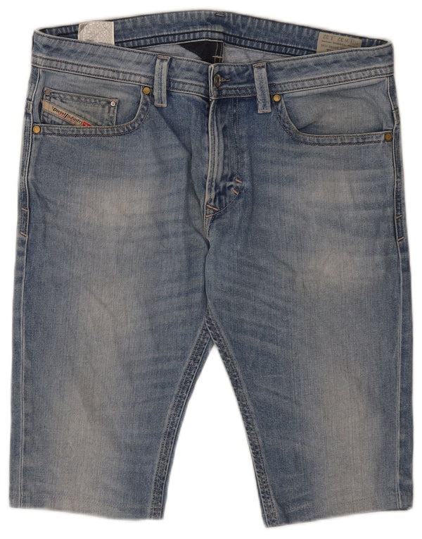 Diesel Mens Thavar Slim Skinny Denim Shorts W32 Medium Blue Cotton