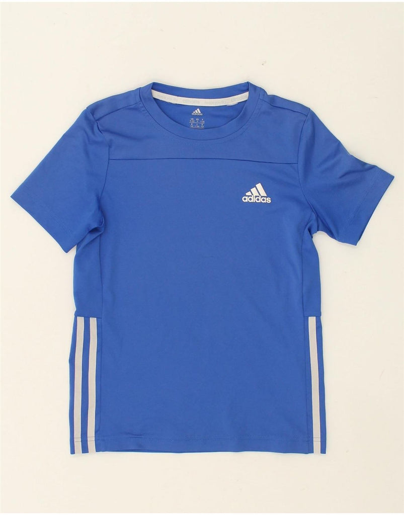 ADIDAS Boys Climalite Graphic T-Shirt Top 9-10 Years Blue Polyester | Vintage Adidas | Thrift | Second-Hand Adidas | Used Clothing | Messina Hembry 