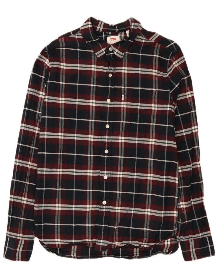 Levi's Mens Flannel Shirt Small Black Check Cotton
