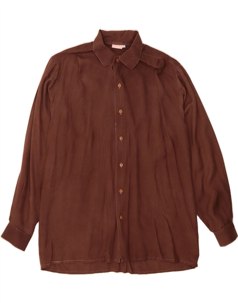 VINTAGE Mens Shirt Small Brown Vintage Vintage and Second-Hand Vintage from Messina Hembry 