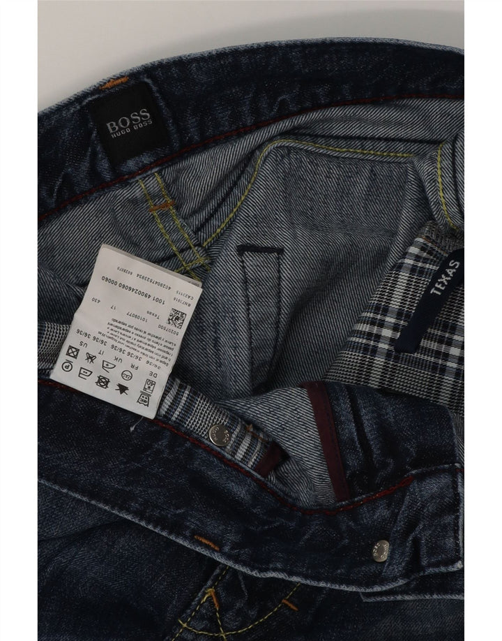 HUGO BOSS Mens Straight Jeans W36 L36 Blue Cotton