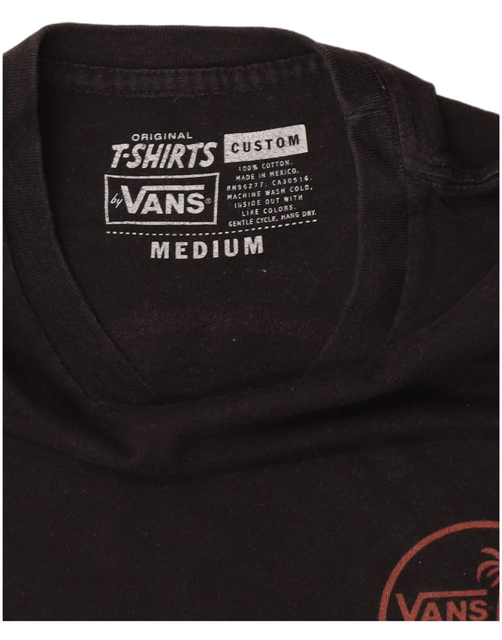 Vans Mens Graphic T-Shirt Top Medium Black Cotton