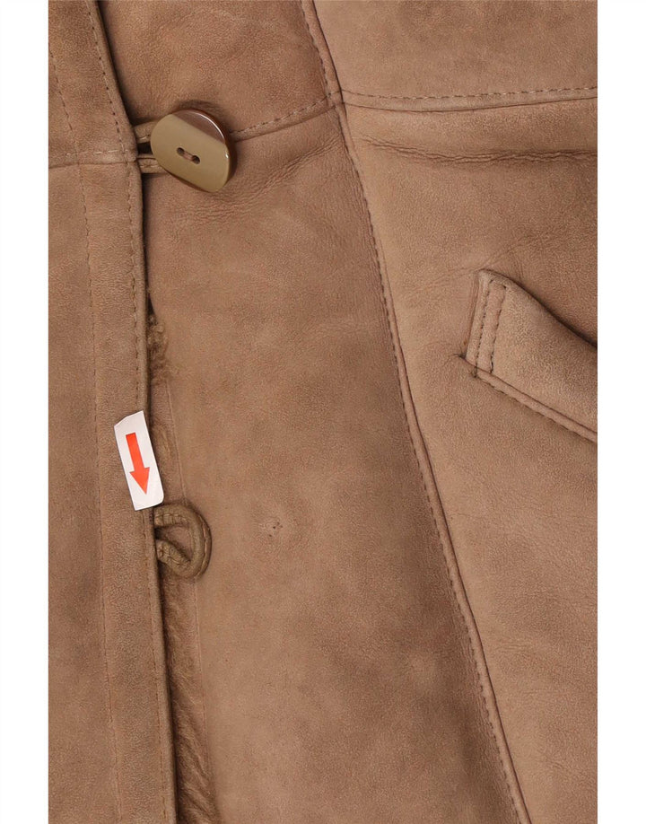 Vintage Womens Shearling Coat IT 44 Medium Beige