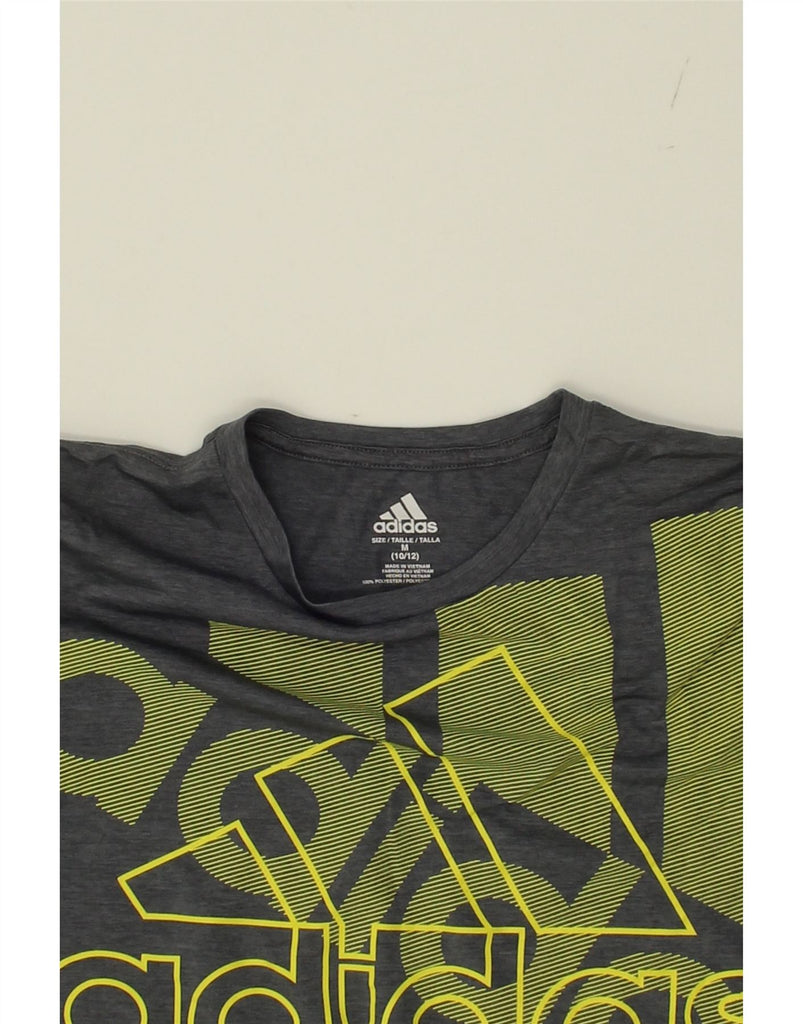 ADIDAS Boys Graphic T-Shirt Top 10-11 Years Medium Grey Polyester Vintage Adidas and Second-Hand Adidas from Messina Hembry 
