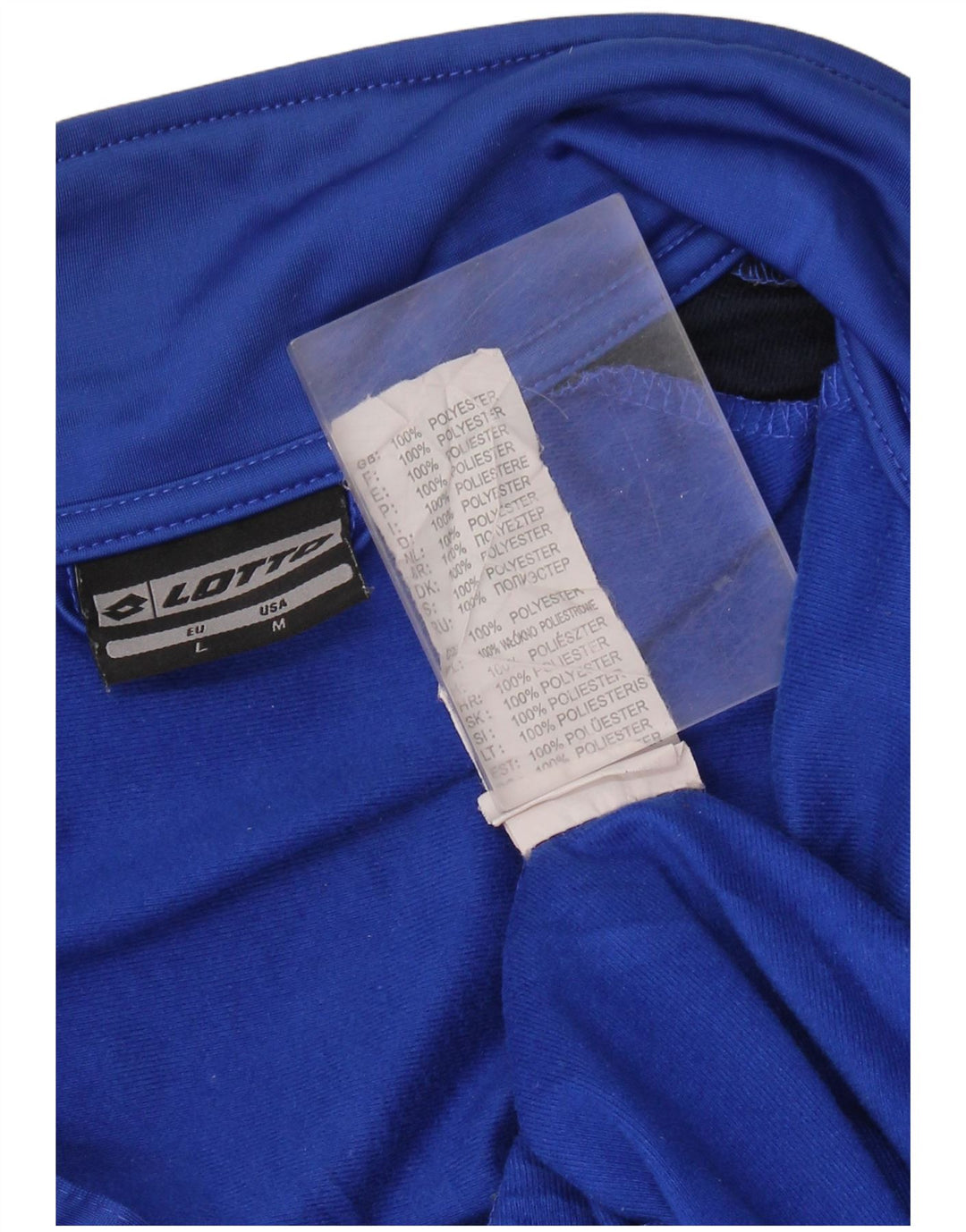 LOTTO Mens Tracksuit Top Jacket Large Blue Colourblock Polyester