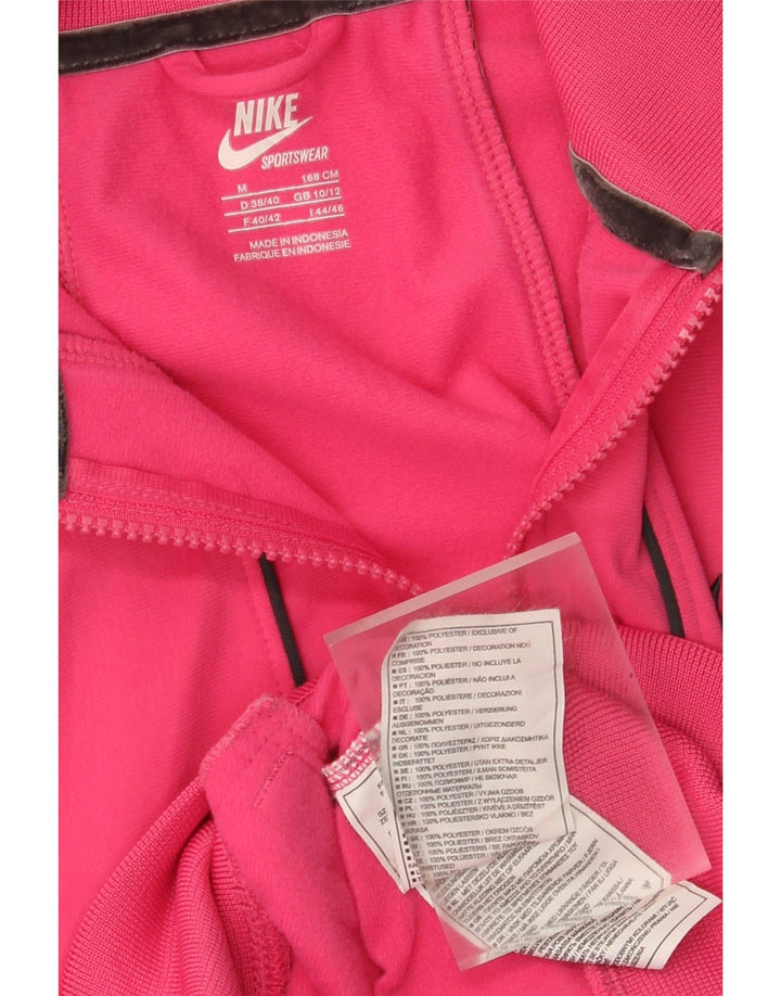 Nike Womens Tracksuit Top Jacket UK 10/12 Medium Pink Polyester