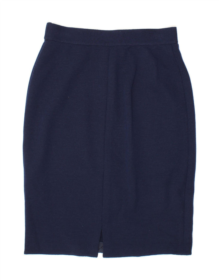 LUISA SPAGNOLI Womens Pencil Skirt IT 44 Medium W28 Navy Blue Virgin Wool Vintage Luisa Spagnoli and Second-Hand Luisa Spagnoli from Messina Hembry 