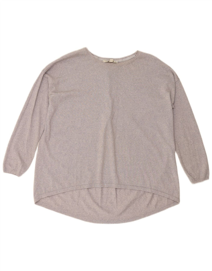 MONSOON Womens Loose Fit Boat Neck Jumper Sweater UK 14 Medium Purple Wool