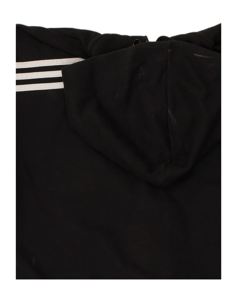 ADIDAS Womens Zip Hoodie Sweater UK 8/10 Small Black Cotton | Vintage Adidas | Thrift | Second-Hand Adidas | Used Clothing | Messina Hembry 