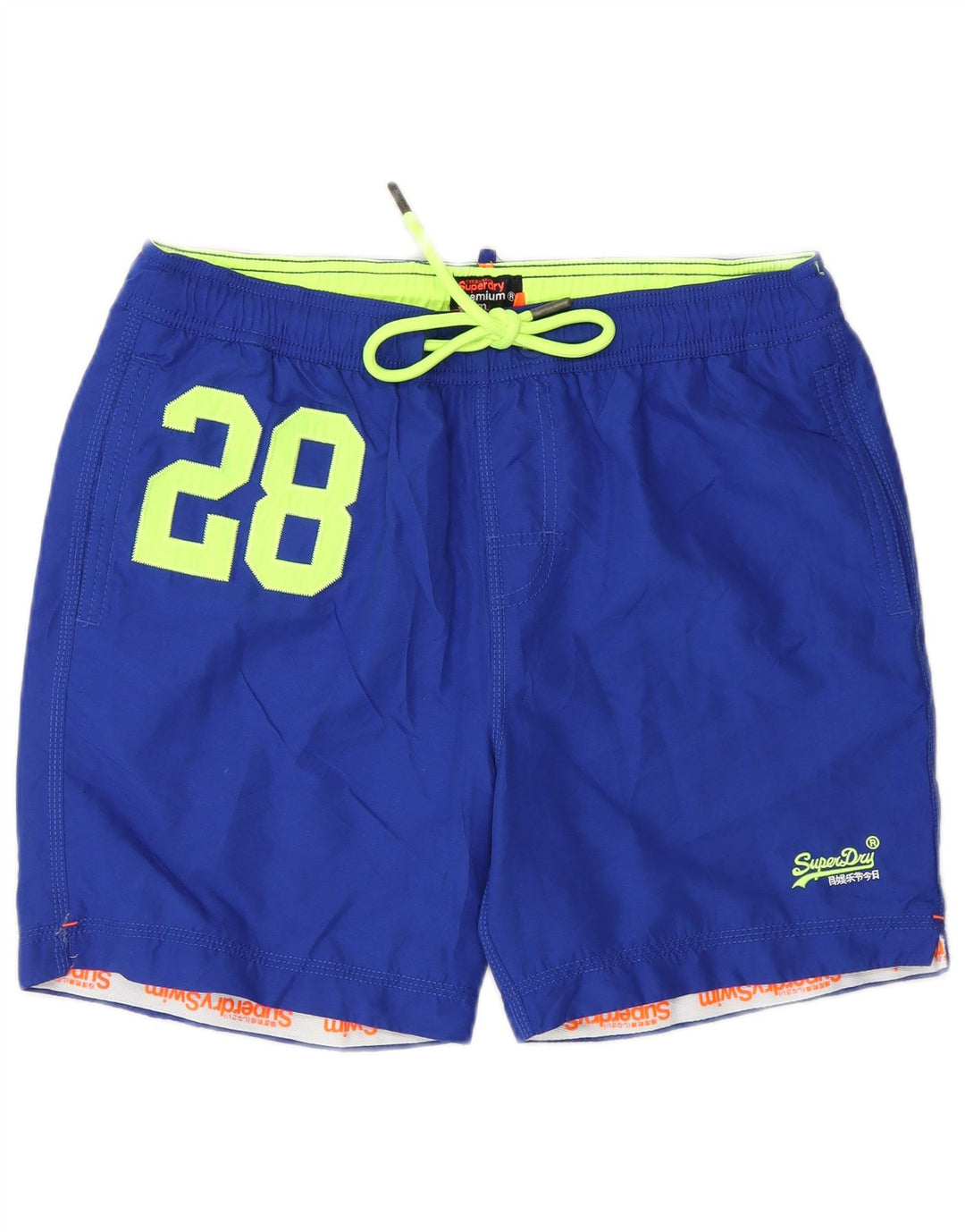 SUPERDRY Mens Graphic Swimming Shorts Large  Blue Polyester