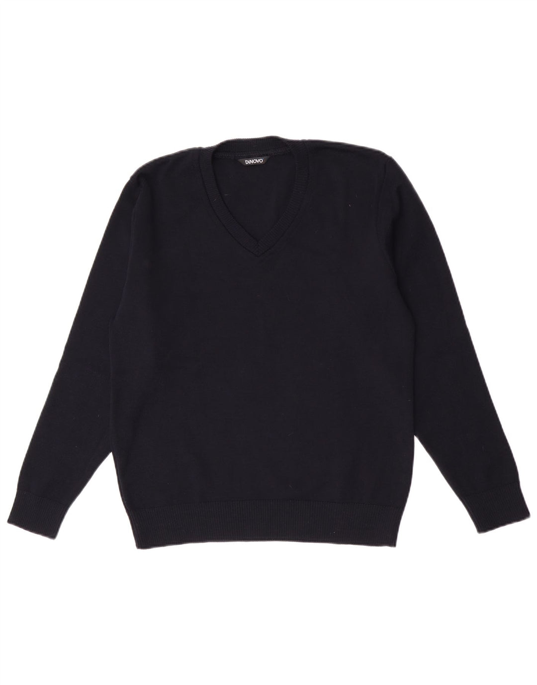 Vintage Womens V-Neck Jumper Sweater IT 42 Medium Navy Blue