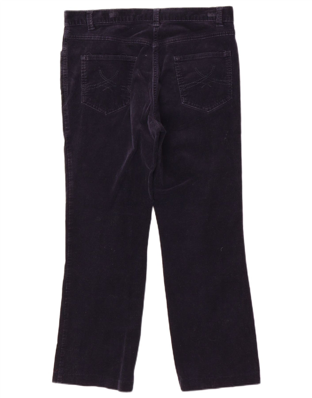 Marks & Spencer Womens Bootcut Cropped Trousers UK 12 Medium W32 L25 Navy B