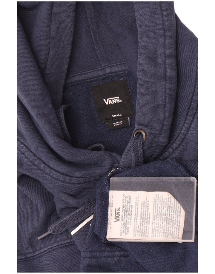 Vans Mens Graphic Hoodie Jumper Small Navy Blue Cotton