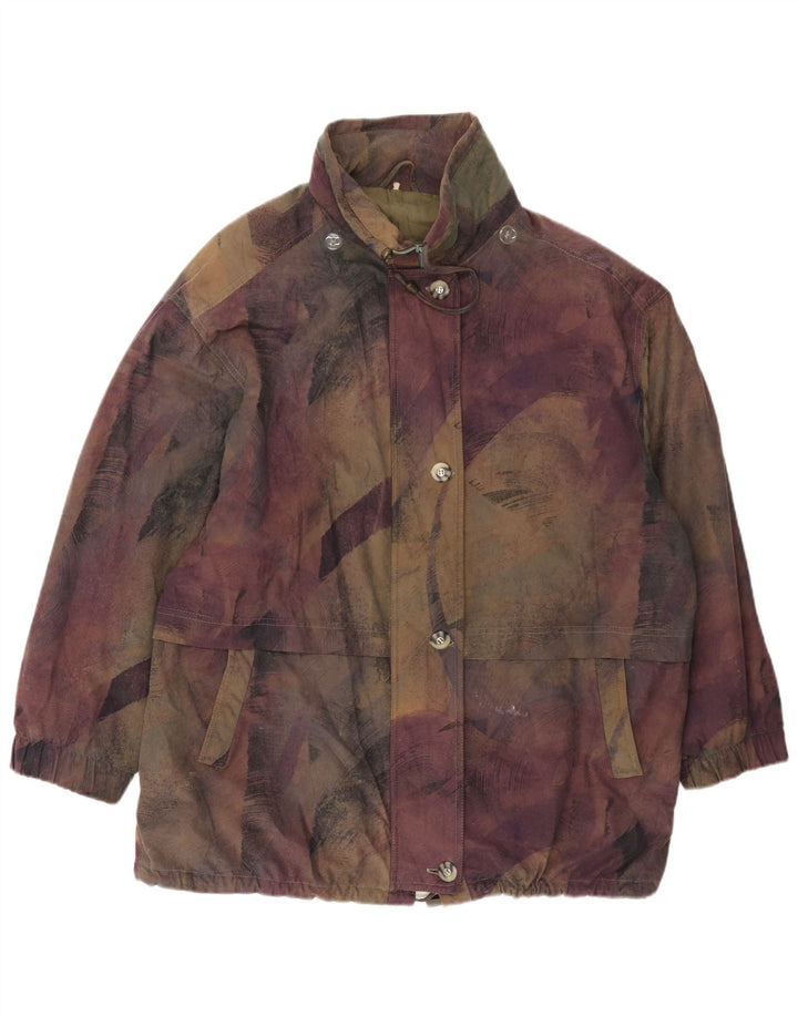 Vintage Womens Abstract Pattern Windbreaker Jacket UK 20 2XL Multicoloured