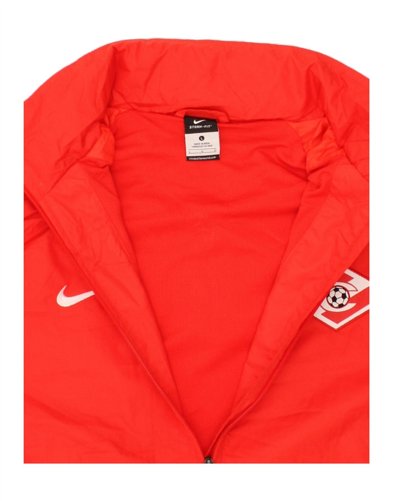 NIKE Mens Graphic Rain Jacket UK 40 Large Red Polyester Vintage Nike and Second-Hand Nike from Messina Hembry 