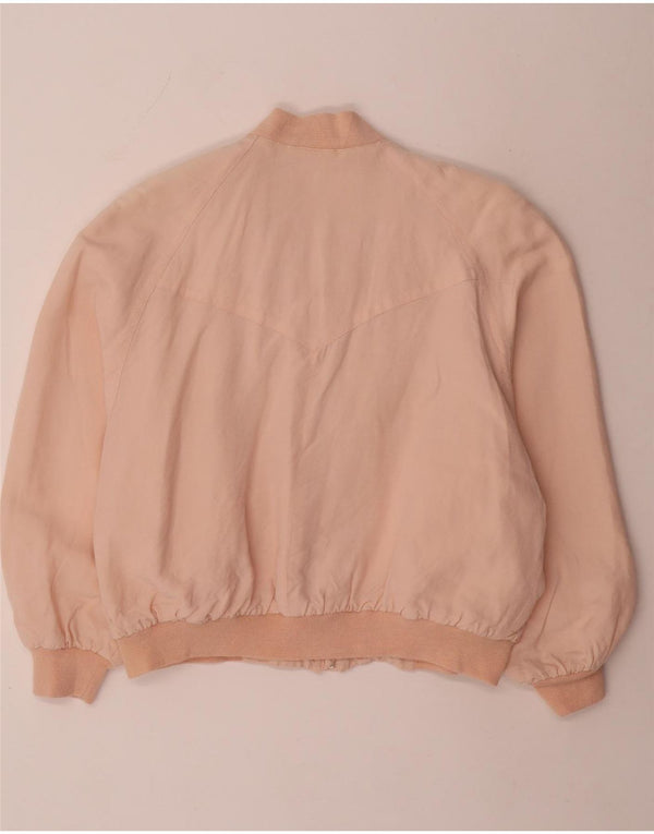 Vintage Womens Oversized Bomber Jacket EU 40 Medium Pink