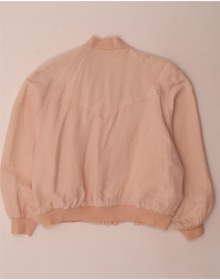 Vintage Womens Oversized Bomber Jacket EU 40 Medium Pink