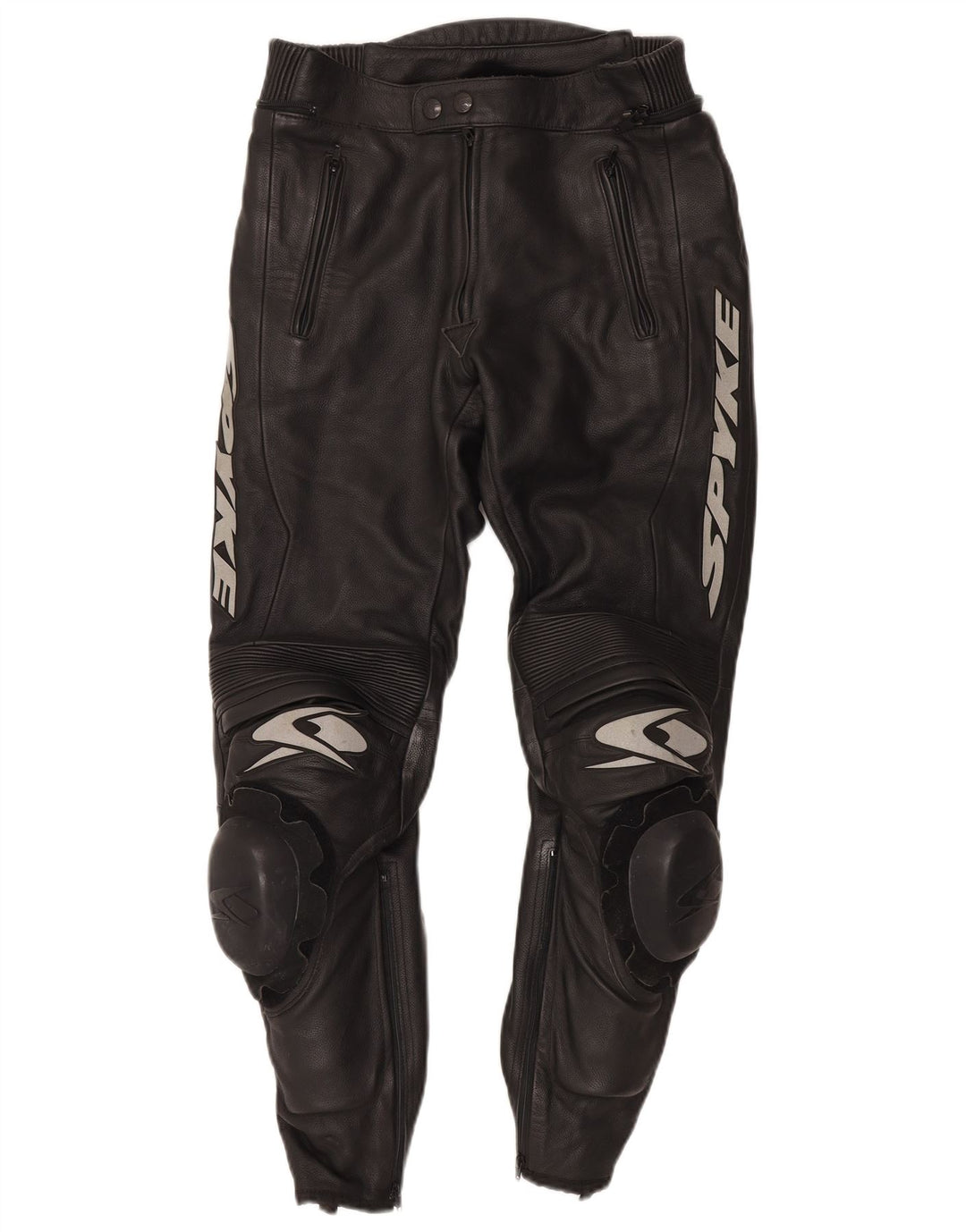 Spyke Mens Motorcycle Graphic Leather Trousers IT 48 Medium W30 L28 Black