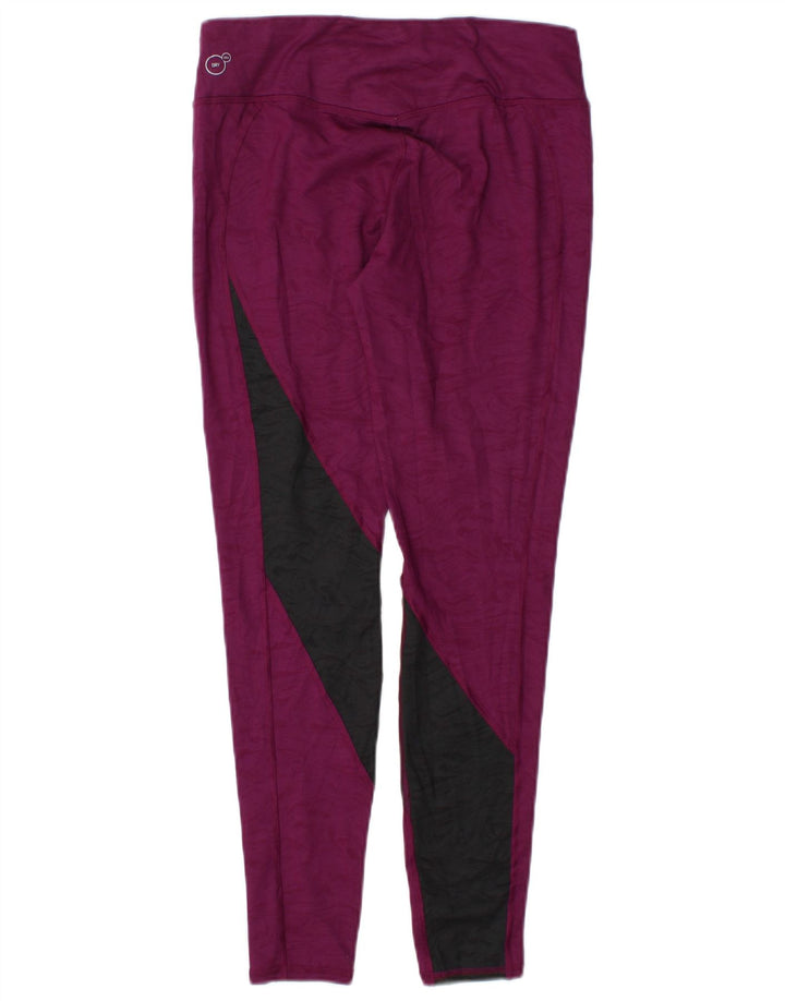Puma Womens Leggings UK 12 Medium Purple Colourblock