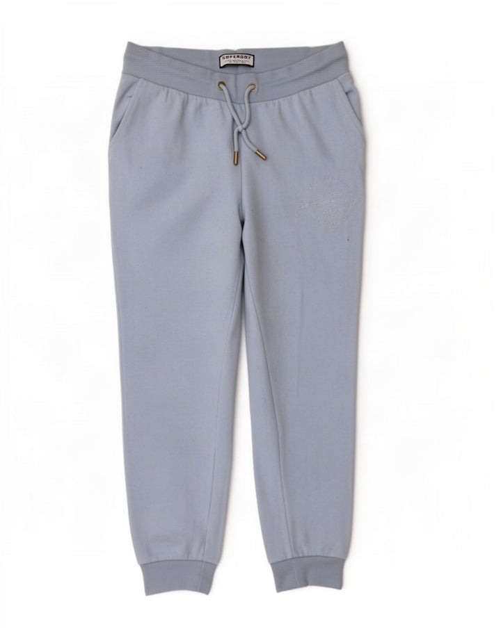 Superdry Womens Tracksuit Trousers Joggers UK 14 Medium Blue Cotton