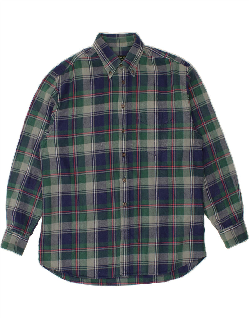 VINTAGE Mens Shirt XL Green Check Vintage Vintage and Second-Hand Vintage from Messina Hembry 