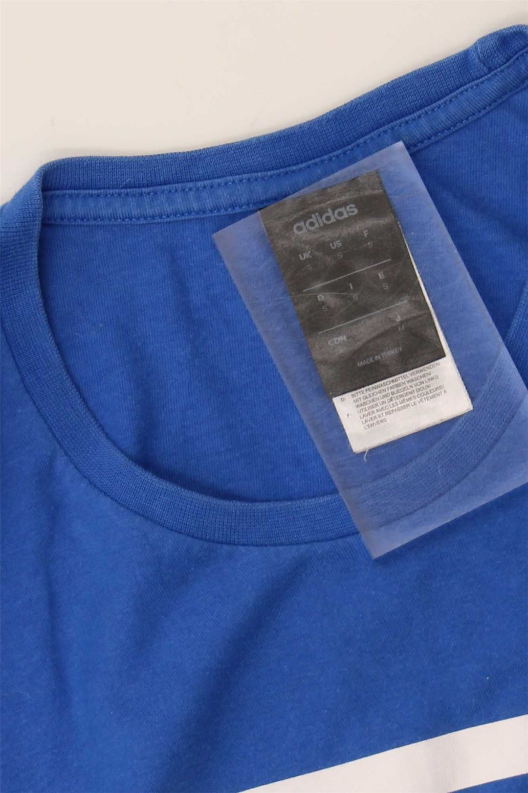 ADIDAS Mens Graphic T-Shirt Top Small Blue Cotton