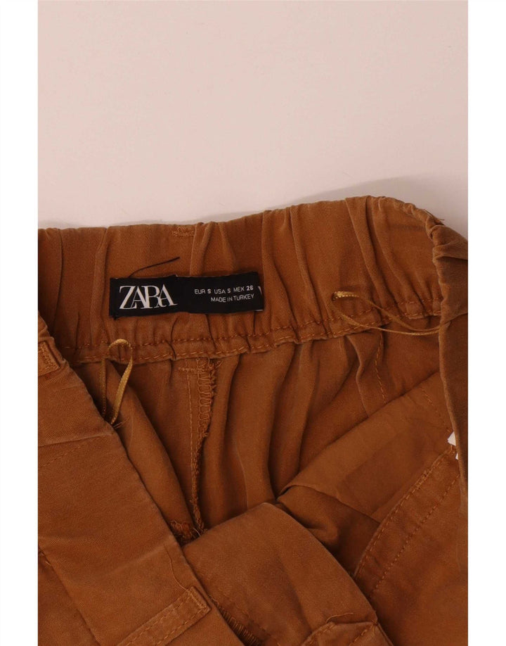Zara Womens Chino Shorts Small W26 Beige Lyocell