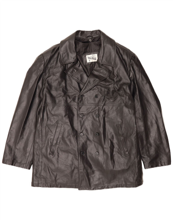 Vintage Mens Leather Jacket UK 44 2XL Black Leather