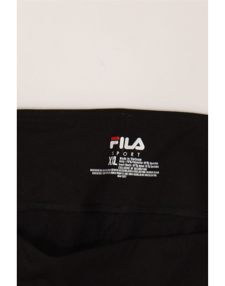FILA Womens Capri Leggings UK 20 2XL Black Polyester Vintage Fila and Second-Hand Fila from Messina Hembry 