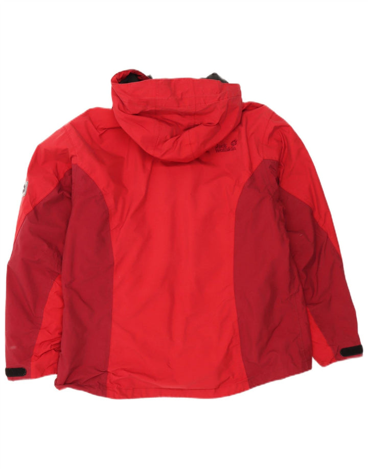 Jack Wolfskin Womens Windbreaker Jacket UK 14/16 Large Red Colourblock