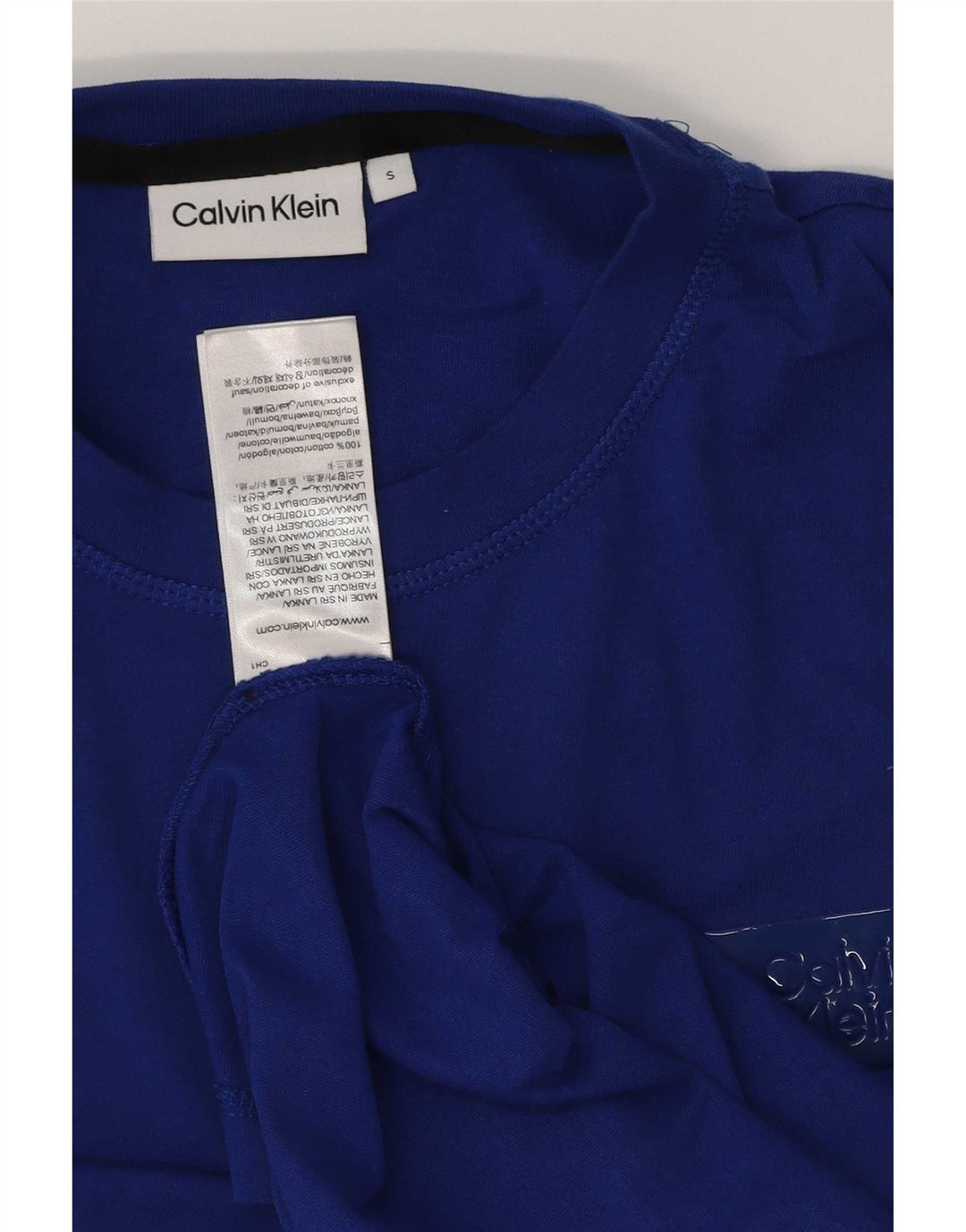 Calvin Klein Mens T-Shirt Top Small Blue Cotton